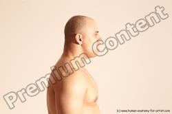 Nude Man White Detailed photos Slim Bald Dynamic poses Realistic